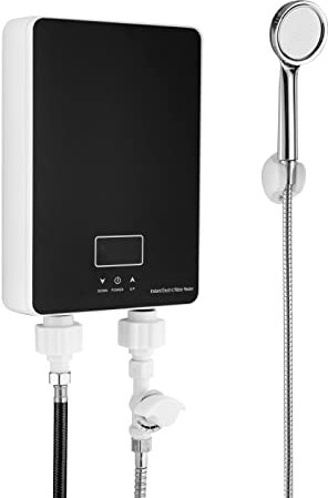 Genomströmningsvärmare, 6 000 W 230 V minikök, dusch tanklös varmvattenberedare, elektrisk LED-panel, med badrum duschkit och duschhuvud