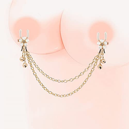Nipple Clips Clamps with Chain & Bells, for Adult Women Adjustable Pressure Nipple Clips Clamps Sexual Pleasure, Non Piercing Breast Clamps Toy