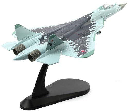 NUOTIE SU-57 Kit de modèle d'avion russe Sukhoi en métal moulé sous pression Modèle militaire pré-construit pour amateurs de collections ou cadeau