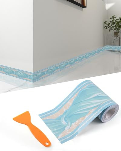 FBBULES Frise Murale Autocollante en PVC Style Naturel Moulure Murale Adhésif Bordure Papier Peint Adhesive pour Salon Chambre à Coucher Cuisine Décoration