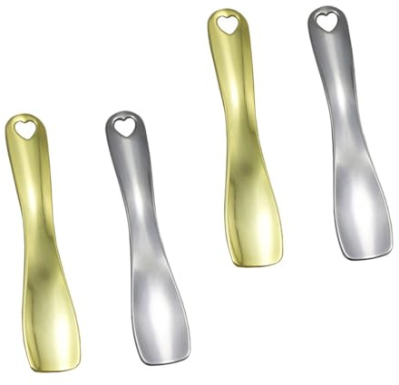 Healeved 4pezzi Cucchiaio per Crema Contorno Occhi in Lega di Zinco Cucchiaio per Crema Viso per Maschera Viso Strumento di Bellezza per Applicazione di Trucco e Prodotti per Cura