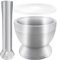 Xpieoyrm Acero Inoxidable Mortero Cocina Juegos de Mortero y Mano, Mortero Cocina con base antideslizante, juego manual de mortero y maja, para Moler Especies, Hierbas,Medicamentos u Otras Sustancias