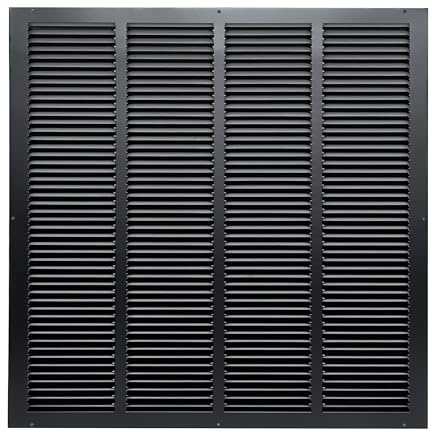 Fits 24x24 Duct Opening | Steel Return Air Grille by Handua | Vent Cover Grill for Sidewall and Ceiling | Black | HVAC Cold Air Intake Grille | Outer Dimensions: 25.75W X 25.75