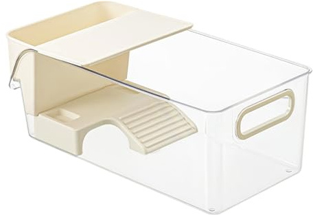 Enclos aquatiques pour reptiles - 40 × 25 × 20 cm Terrarium transparent élaboré, comprend un ressort surélevé de repos, supports design spacieux | Habitat pour animaux de compagnie transparent mul