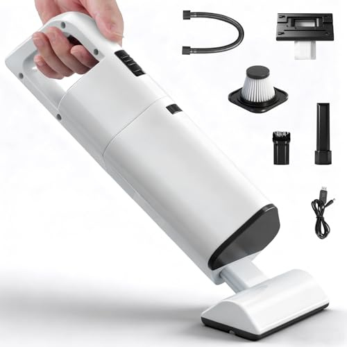 RITHRY Handstaubsauger Akku Testsieger, Akku-Handstaubsauger, 20000Pa Auto handstaubsauger Kabellos mit HEPA-Filter Mini Kleiner Wiederaufladbarer Staubsauger, Leise-Leicht für Tierhaare, Büro, Haus