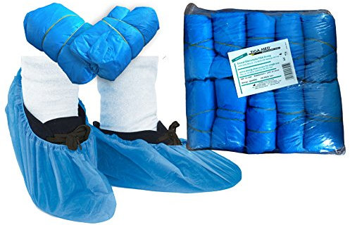 Tiga-Med Einmal-Überschuhe stark/Strong | 200 Stück | ca. 4.0gr | verstärkte Ausführung | OP Schuhüberzieher | blau |Überziehschuhe Einweg Schuhüberzug