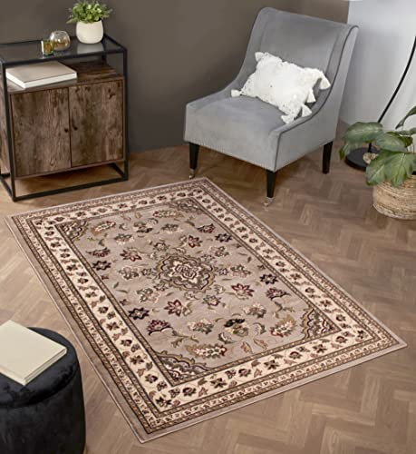 Lord of Rugs Sherborne Quality Traditional Classic Oriental Living Room Bedroom Rug Beige XLarge 200x290cm (6'7''x9'6'')