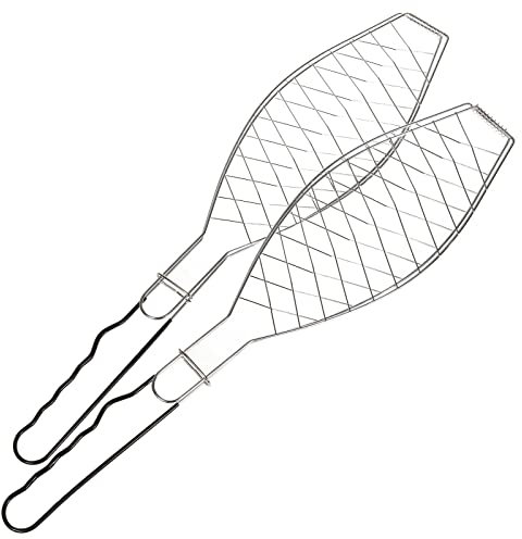 SIDCO Fischgriller 2 x Fischhalter Fischbräter 58 cm Fischklammer Fischzange BBQ Klemme