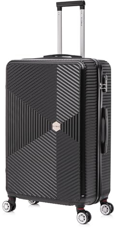 FLYMAX 29 Large Suitcases on 4 Wheels Lightweight Hard Shell Luggage Durable Check in Hold Luggage Built-in 3 Digit Combination Black 106L