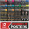 Laminiertes großes Workout-Poster-Set – perfekte Workout-Poster für das Fitnessstudio zu Hause – inkl.Übungstabellen, 12er-Set Hantel-, Yoga-Posen, Widerstandsband-, Kugelhantel-, Stretching- usw.