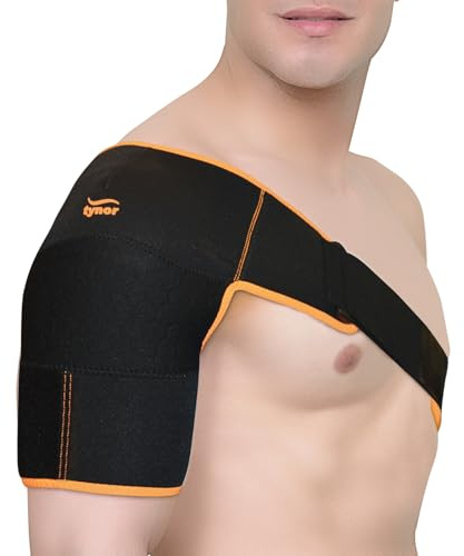 TYNOR Shoulder Brace for Torn Rotator Cuff Shoulder Compression Sleeve Wrap for Men & Women, Dislocation, Stability & Recovery Shoulder Support Adjustable Fits Left & Right Arm Sling, One Size (Black)