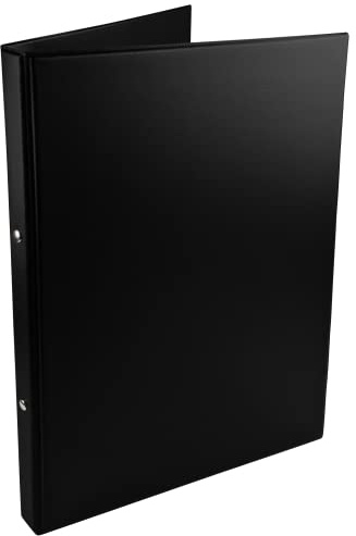 Netuno 1x Ringbuch DIN A4 Schwarz 2-Ringordner Akten-Ordner A4 2 cm Ringmappe Dokumentenordner Plastik Karton Büroordner Briefordner Pappordner für Büro Schule Zuhause office folder organiser
