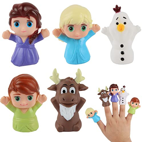 Finger Puppet Set, XiXiRan 5 Stück Märchen Fingerpuppen, Mini Kieselgel Fingerpuppen Lernspielzeug, Handpuppen Geschichten Requisiten, Badespielzeug Figuren (Prinzessin)