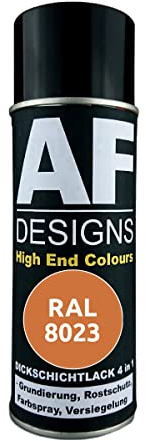 Alex Flittner Designs Vernice anticorrosiva 4 in 1 RAL 8023 - Vernice protettiva in metallo, colore marrone