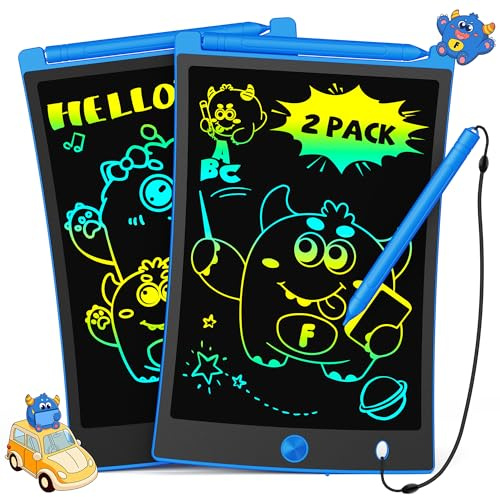 TEKFUN 2Pack Tableta de Escritura LCD 8,5 Pulgadas, Tablero de Dibujo Electrónico, Pizarra Infantil Juguetes Regalo Cumpleaños para Niñas y Niños de 3 4 5 6 7 Años Regalos para Niños (2*Azul)