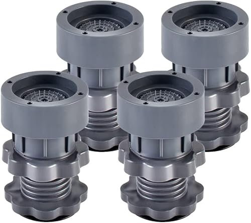 Norhogo Lot de 4 amortisseurs de vibrations pour machine à laver, pieds en caoutchouc réglables, hauteur réglable de 7 à 10 cm, pieds en caoutchouc pour machine à laver et sèche-linge