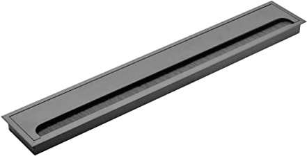 GTV - Manchon de câble Merida - Passe-câble avec couvercle d'ouverture - Passe-câbles rectangulaire - Organisation des câbles pour meubles - Pour l'installation dans le plan de travail - 80 x 500 mm -