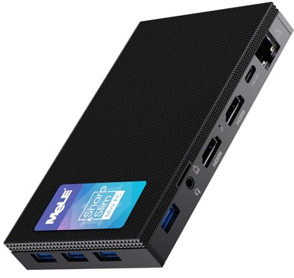 MeLE Fläktlös Mini-PC Quieter3Q N5105 16GB 512GB, Mikrodator WiFi 5 Småskrivbord USB-C PD3.0, Gigabit Ethernet, Dubbla HDMI 4K, Automatisk påslagning för IoT och Industri.