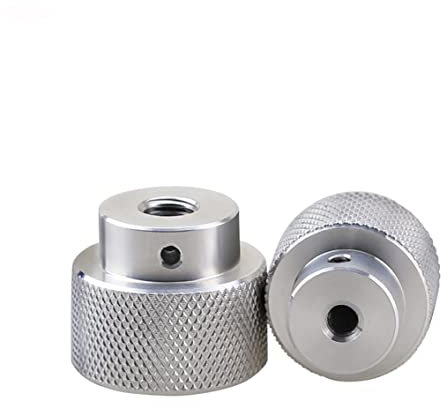 1 Pz M6 M8 M10 M12 Dadi Zigrinati Con Foro Laterale In Lega di Alluminio Impugnatura Manopole Passo Dado Argento/Nero/Rosso(M6x30x30mm-Black)