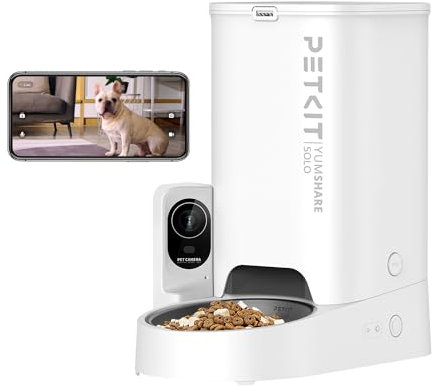 PETKIT Automatic Cat Feeder with Camera, 1080P HD Video with Night Vision, 2-Way Audio, 3L Auto Cat Feeder with Battery-Backup, Low Food & Blockage Sensor, App Control Cat Food Dispenser