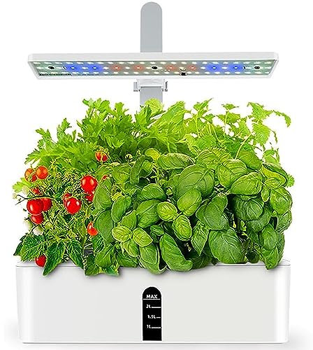 Sistema de cultivo hidropónico 9 pods Smart Garden con luz de crecimiento LED de ajuste de altura, temporizador automático, alarma de escasez de agua, kit de germinación de jardín de hierbas para
