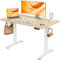 Claiks Schreibtisch Höhenverstellbar Elektrisch, Höhenverstellbarer Schreibtisch 120x60 cm, Standing Height Adjustable Desk, Weiß Gestell/Beige Oberfläche