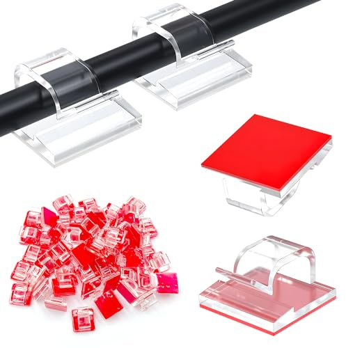 50st Kabelklämmor, självhäftande kabelklämma Transparent självhäftande kabelklämma Utomhusljuskabel Tidy Clips Osynliga kabelklämmor för Fairy Light under skrivbord, vägg, bil och elektriska ledningar