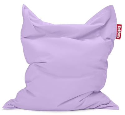 Fatboy Bean Bag Chair Original Stonewashed - Giant Bean Bag for Adults or Kids - Gaming Bean Bag Extra Large - Big Cotton Floor Cushion - Filling Included - For Indoor Use - 180 x 140 - Lilac