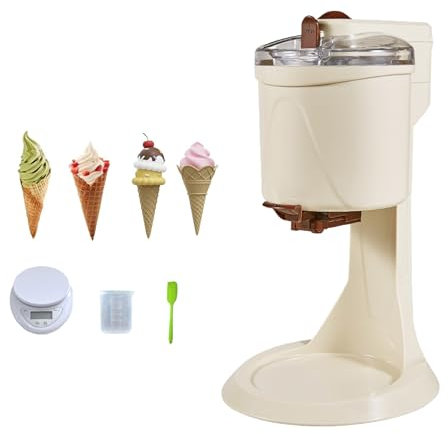 Kindevieft Machine à CrèMe GlacéE Molle pour La Maison, Machine à CrèMe GlacéE Au Yaourt De 1 L, Mini Machine à CrèMe GlacéE Aux Fruits éLectrique pour La Maison, 220 V