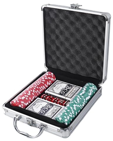 shjxi Texas Holdem pokerset, pokerset, pokerchips, professionellt | pokerchips set, pokerchips med aluminiumfodral, professionella pokerchips set för Texas Hold'em Blackjack-kortklubb
