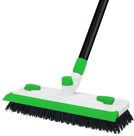 Qaestfy Spazzolone per Pavimenti con Manico Lungo 3 in 1 Pulisci Fughe Pavimenti 140 cm Spazzola per Pulire Doccia Pulizia Fughe Pavimento per la Pulizia di Piastrelle, Bagno, Cucina, Battiscopa Verde