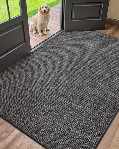 COLOR&GEOMETRY Paillasson Interieur Entree 90x140cm, Antidérapant Tapis Entrée Intérieur, Tapis de Porte Absorbant, Fin, Anti-salissures, Lavable,Tapis pour Intérieur,Chambre, Couloir(Gris anthracite)