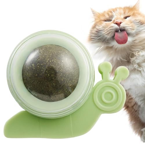 Palla giocattolo a forma di lumaca per gatti, rullo da parete commestibile