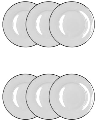 Bidasoa Glacial Filo Set 6 Platos Postre Porcelana 19cm Porcelana Apto Microondas Apto Frigorífico Apilable