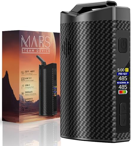 Dry Herb Vaporizer IOUQ Fast Heat/Precise Control/USB-C Charging/OLED Display/Easy to Use&Nicotine-Free (Reflective Black)