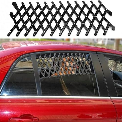 LPYFDC Lot de 2 Grilles d'Aération pour Fenêtre de Voiture pour Peugeot Expert (2016+), Grille de Ventilation pour Chien, Télescopique Animaux Sécurité Accessoire