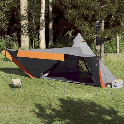 Generico Tenda Familiare Tipi 8 Persone Grigia e Arancione Impermeabile,Articoli Sportivi,Ricreazione all'aperto,Campeggio ed Escursionismo,Tende-4009447