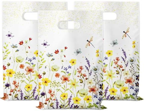Flintronic Födelsedagspåsar, 30 st Fältblomma Presentpåsar, Godispåsar Festliga Kakor till jul, bröllop, giveaways
