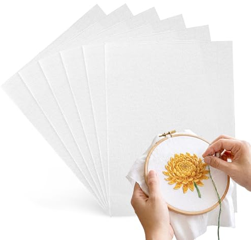 6Pcs Water Soluble Embroidery Paper- A4 Embroidery Stabilizer Printable & Draw-On, Machine and Hand Embroidery-Sewing Crafts, Self-Adhesive Sheets Transparent with Water-Soluble Films