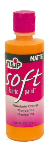 Tulip Soft Fabric Paint, Washable, Stays Soft and Flexible, Permanent Paint, for Light and Dark Fabrics, 4 fl oz, Mandarin Orange
