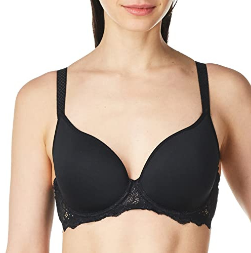 Simone Perele Women's Caresse 3D Plunge Bra, 34D, Black