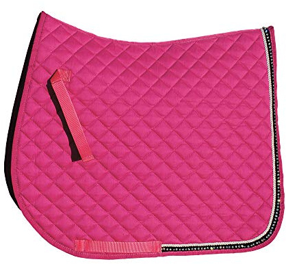 Rhinegold Elite Tapis de Selle avec Bordure en Strass Framboise 32 FR, Poney