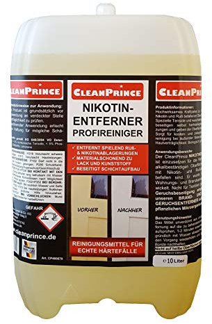 Cleanprince Detergente per nicotina, 10 litri, per la nicotina, rimozione di fuliggine, per legno, metallo, plastica