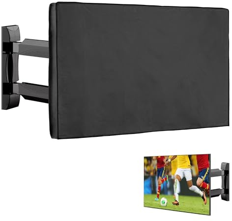 kwmobile Protezione per 32 TV - Cover Impermeabile Proteggi Schermo PC e TV, Custodia Protettiva Antipolvere - nero