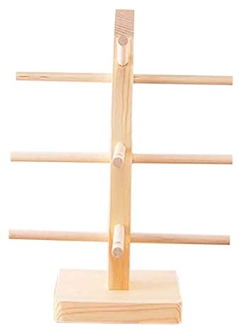 TopHomer Supporto per occhiali in legno - 3 paia di organizer e supporto per occhiali da sole