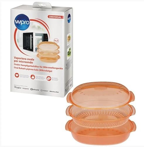 Wpro - vaporiera ovale universale 340 x 220 mm. per la cottura a vapore nel forno a microonde - 484000008885 - C00385926 - STM250