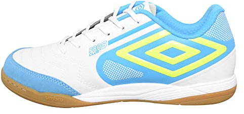 Umbro Herren Club 5 Bump Futsal-Schuh, Weiß/Gelb/Blau, 45.5 EU