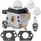 Vergaser Ersatz für Stihl FS38 FS45 FS46 FS55 FS55r FS55rc FS74 FS75 FS80 FS85 KM55 HL45 KM55r Rasenmäher Trimmer, Carbu-Set mit Dichtung, Zündkerze und Zündbirnen