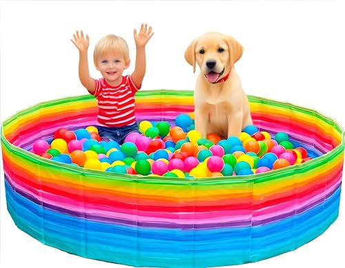 NUBUNI Faltbares Bällebad 120 cm | Kinder Bällebad | Bällebad für Kinderspielplatz | Baby Bällebad | Bällebadpark | Aquarell Pool | Bälle Nicht Enthalten