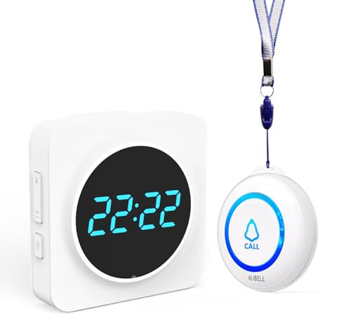 Wireless Personal Emergency Alarm for Elderly 500ft Long Range Fall Alert System With 1 Number Display Receiver and 1 Emergency Panic Button